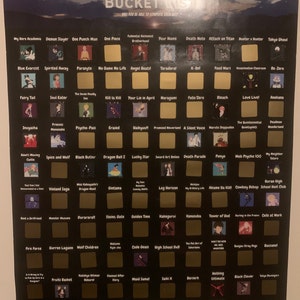 100 Anime Scratch Off Poster  Top Anime of All Time Bucket List Must See  Anime Challenge Essential Anime Scratch off Calendar  Greatest Anime for  Family to Watch  236165 inch 
