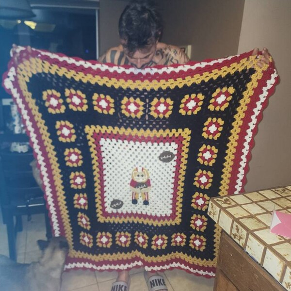 49er Game Blanket Crochet San Francisco Blanket Niners Blanket SF