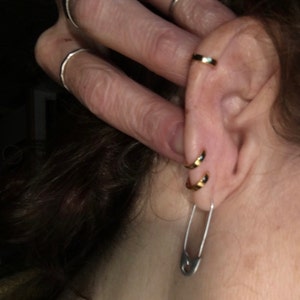 Square Edged Huggie Hoop Earrings • hoop earring • gold hoop earring • huggie hoop earrings • huggie hoop • tiny hoops • minimalist earrings photo