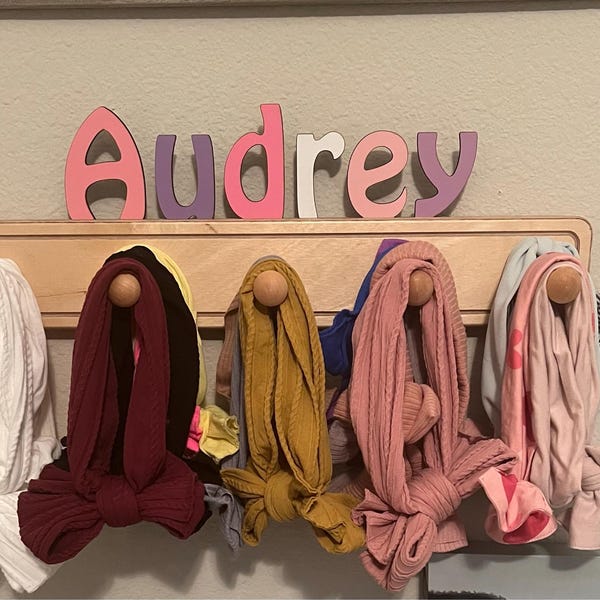 Colorful Kids Coat Rack With Personalized Name - Fast Delivery - Etsy