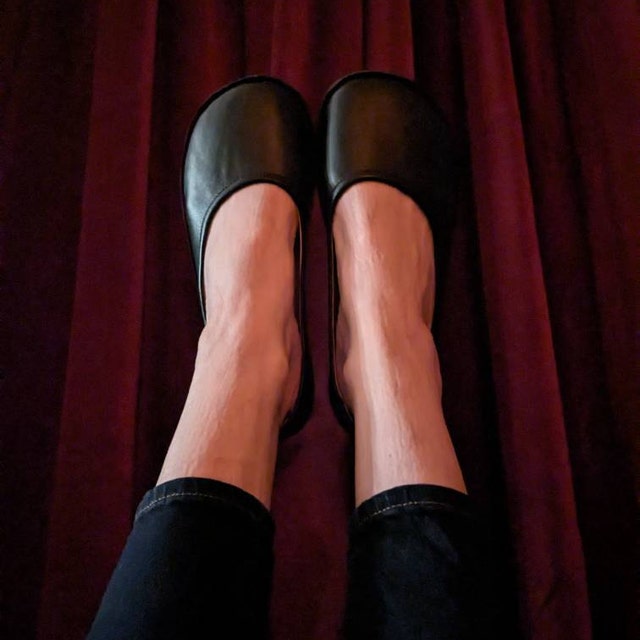 Womens Flat Barefoot Shoes, Minimalist Leather Ballet Shoe