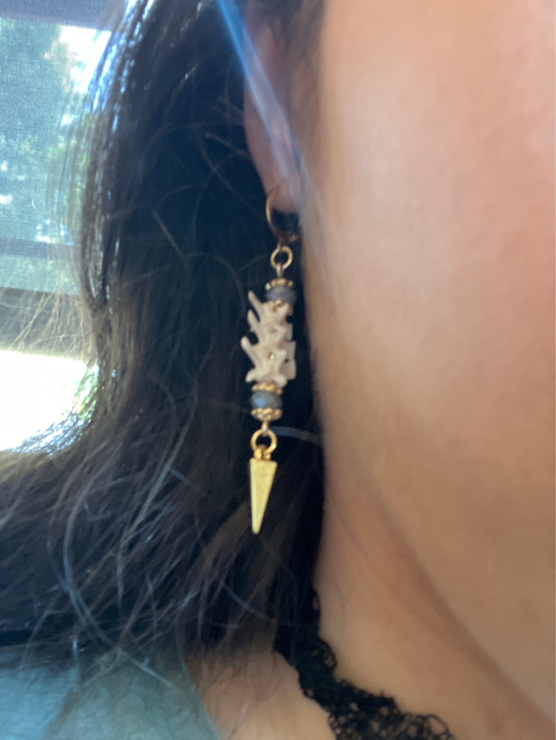 Exquisite Victorian-Era Inspired Coiled Rattlesnake Vertebrae Dangling, Earrings with Intricate Metalwork and Antique Brass Finish