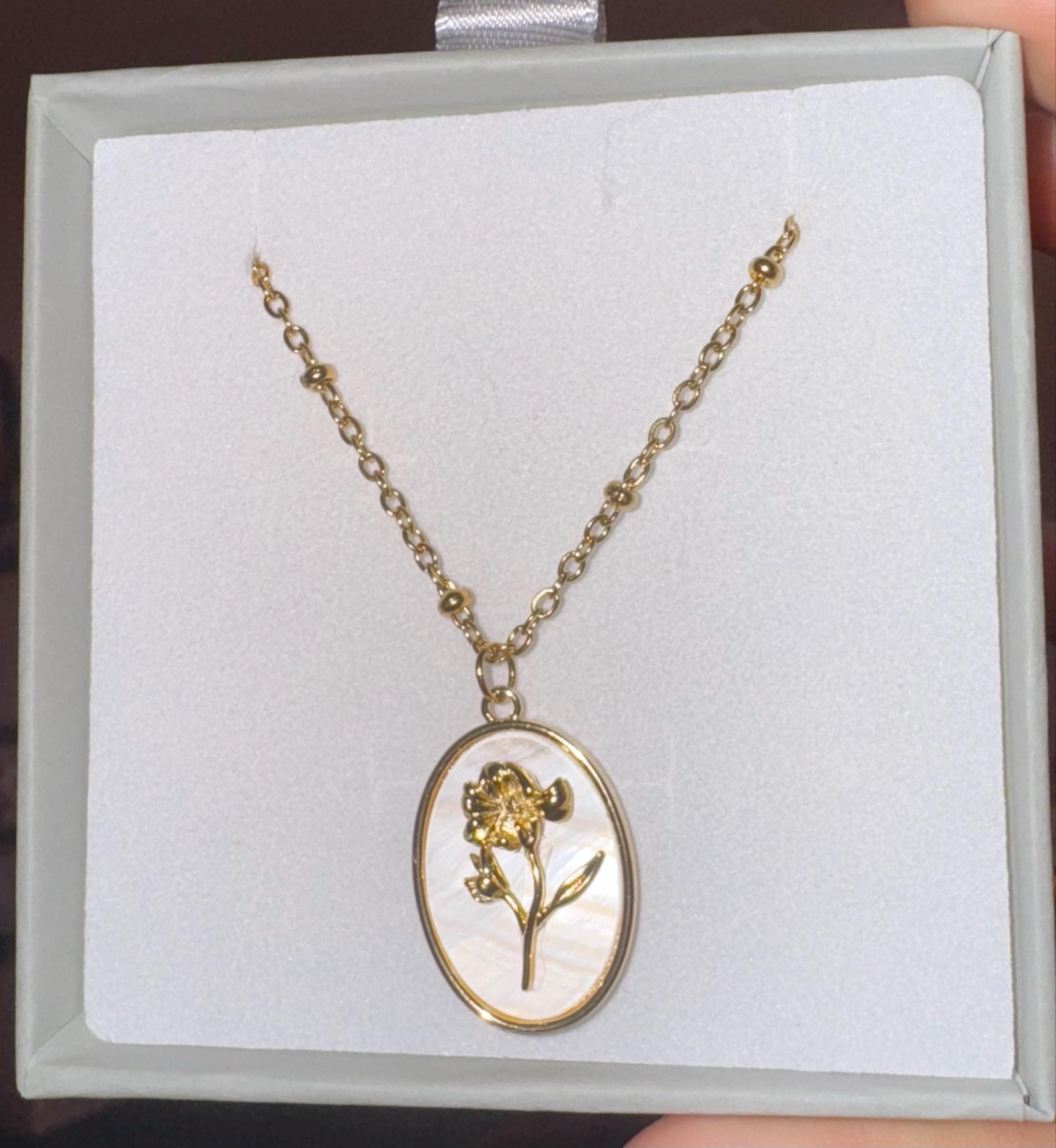 Celestial Zodiac Necklace • Pearl Birthflower Necklace • Mom Gift • 3D Zodiac Birthstone Necklace • WATERPROOF Jewelry • Best Friend Gift