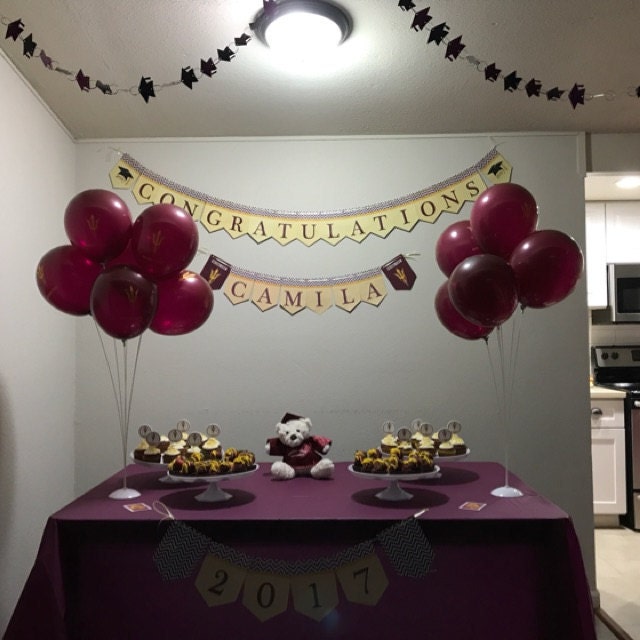 Graduation Party Decorations Maroon and Yellow Printable | Etsy