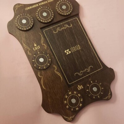 Strata Strike Commander Command Zone Tray With Acrylic Dials - Handcrafted MTG/ Magic The Gathering Accessory