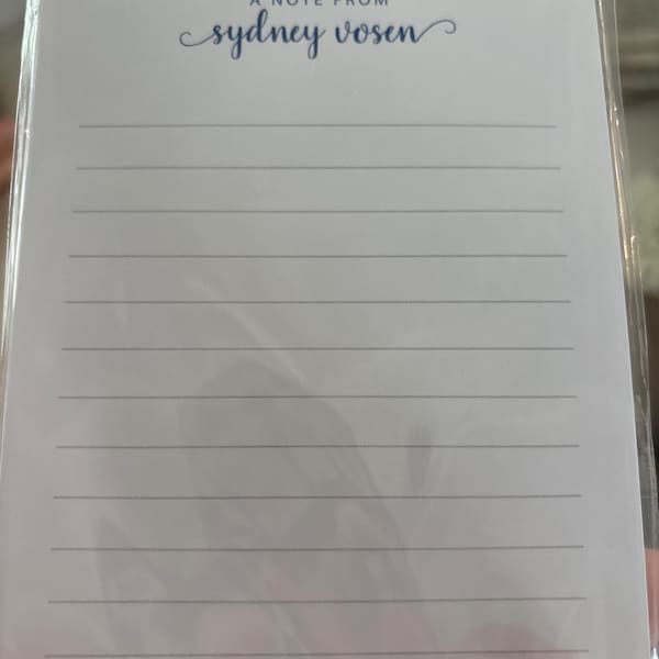 Personalized Modern Calligraphy Script Notepad, Custom A Note From ...