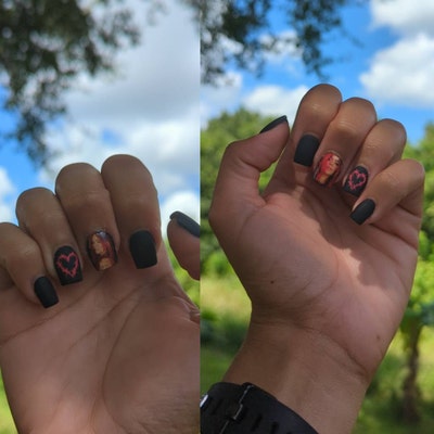 Red Karol G BICHOTA Nail Art Decals for Natural Acrylic Gelx or Press 