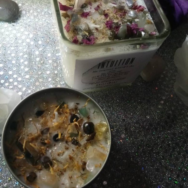 ABUNDANCE Intention Candle for Attraction and Manifestation. Tin Candle ...