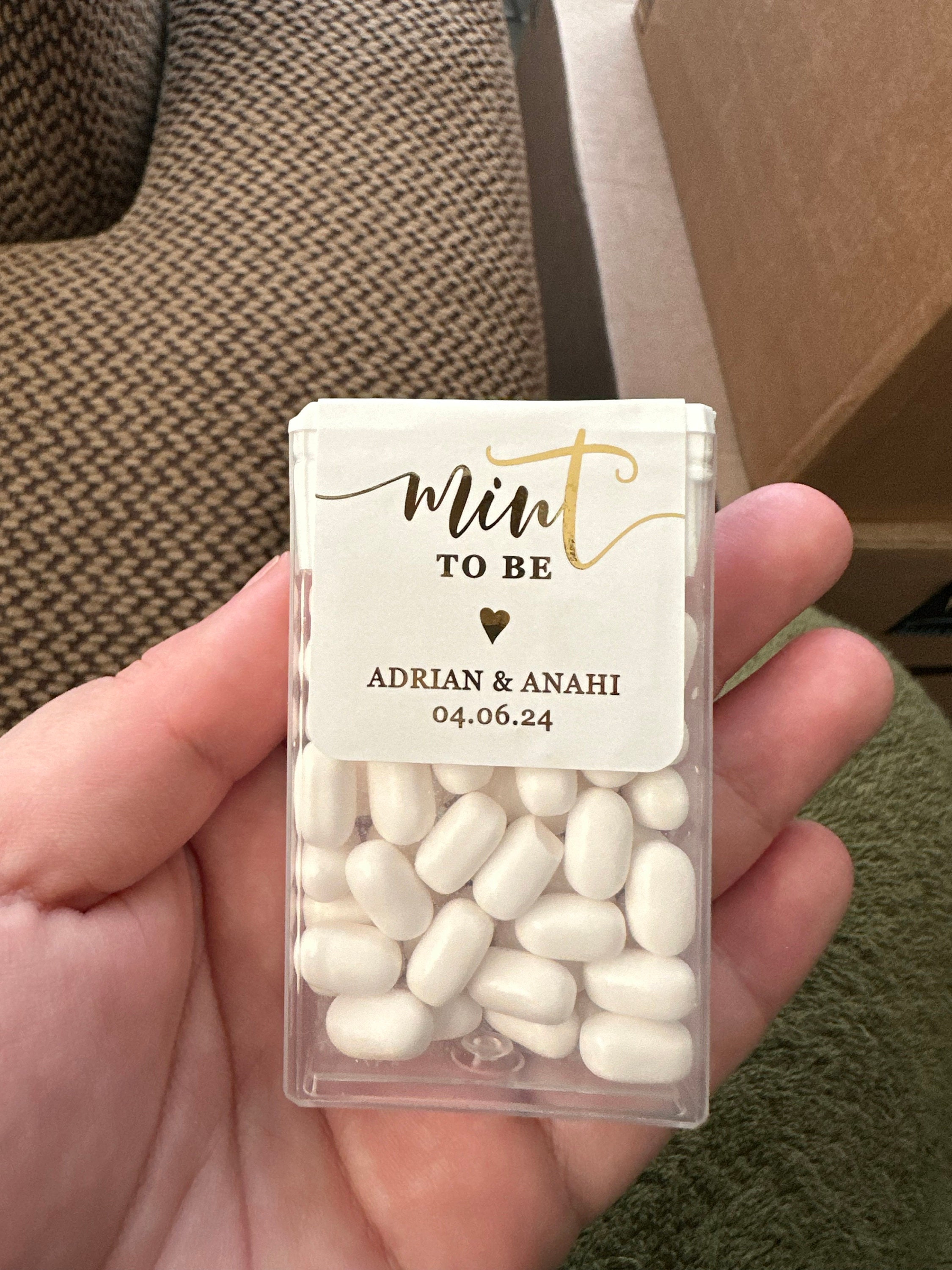 Gold Foil Personalized Mint to Be Wedding Favor Sticker, Custom Candy Label. Bridal Shower Gift with Silver / Rose Gold. MINTS NOT INCLUDED!