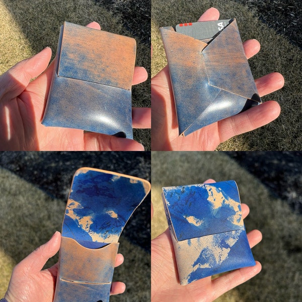 Stitchless Shell Cordovan Leather Cards Wallet, Origami Minimalist ...