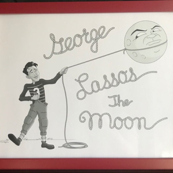 George Lassos the Moon - It's A Wonderful Life Print - Etsy