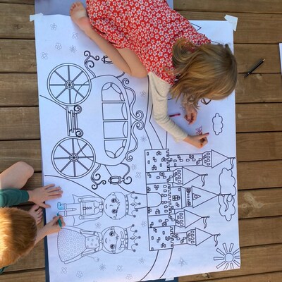 Back to School Table Top Coloring Page Extra Large Poster - Etsy