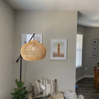 YUPIN Bambus Kronleuchter 3-armig - Höhenverstellbar Rattan Deckenlampe Für Wohnzimmer