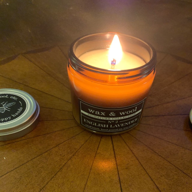 No.2 - English Lavender - 9oz Amber Jar Pure Soy Wax Candle With