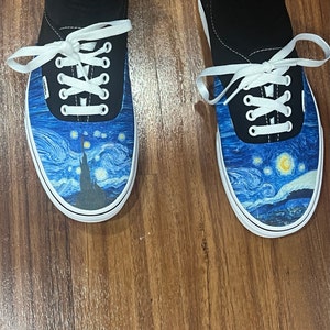Starry Night Vans Denim Slip On Van Gogh Starry Night Authentic