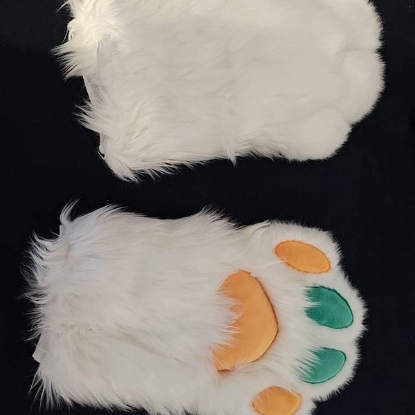 FurryWu Studio New Fursuit Costume White Dog Head+Paws+Feet Costume