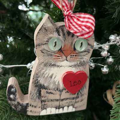 Custom Cat Ornament, Painted From YOUR PHOTOS, Cat Portrait
