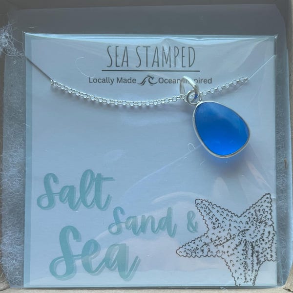 Large Sea Glass Hoop Necklace – Gold Filled Coastal Pendant, Hawaiian Beach Glass Jewelry main image 0