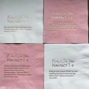 Trivia Personalized Napkins Birthday Wedding Trivia Napkins Fun Fact ...