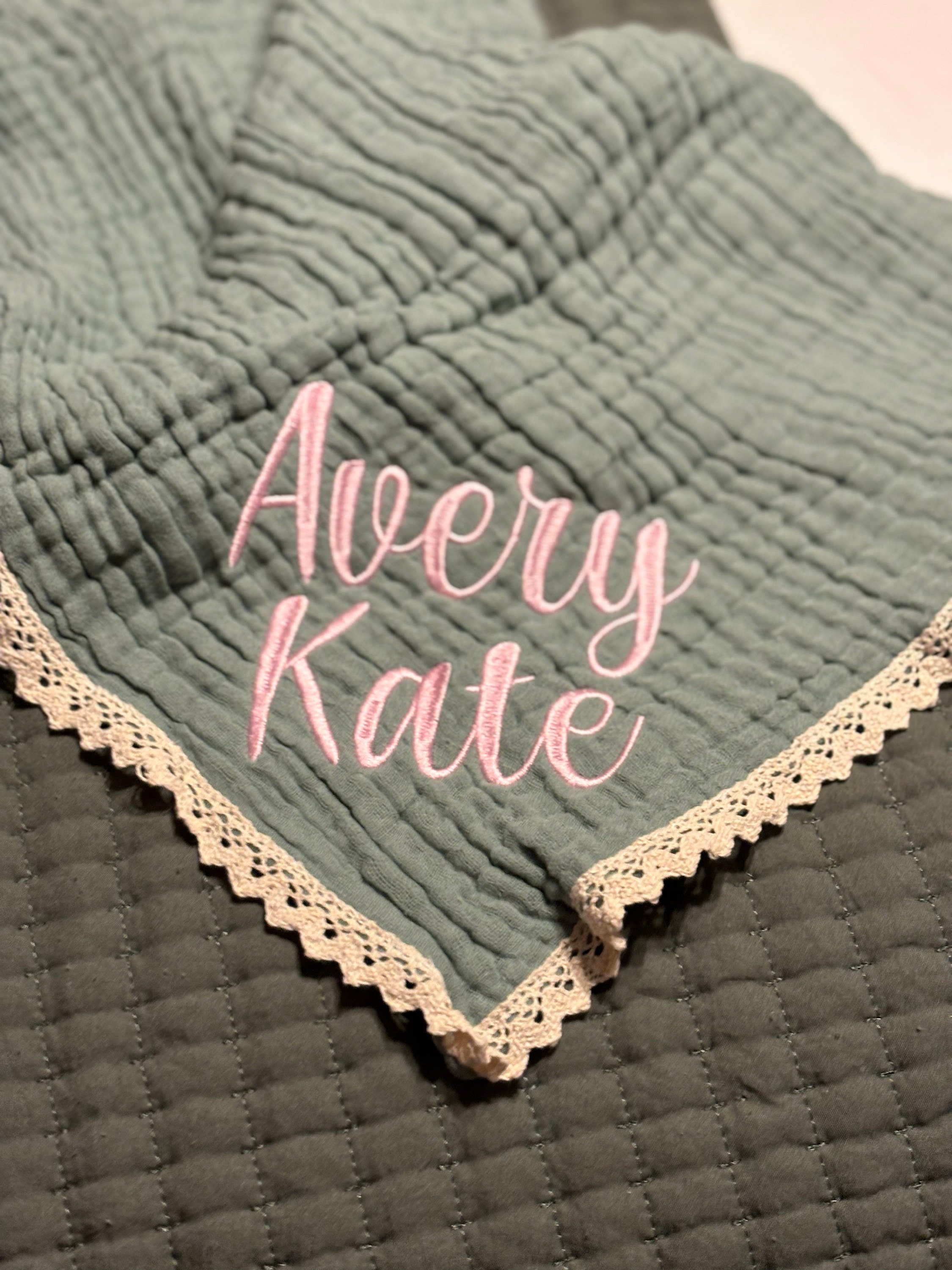 💖Buy 2 Free Shipping💖Baby Blanket, Organic Muslin blanket,Personalized baby blanket,Luxury Baby Swaddle Blanket, embroidered name baby blanket, baby shower gift.