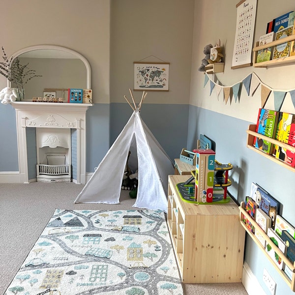 Blue Mix & Natural Felt Bunting, Baby Boy Nursery Bunting, Toddler Decor, Kids Bedroom Bunting, Party Decor Banner. - Australia