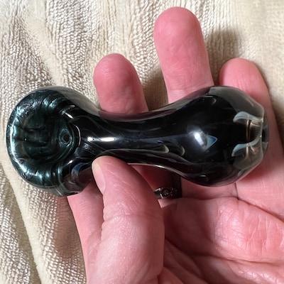 Glass Sherlock Pipe Black Aqua Chunky Colorful Smoking Bowl - Etsy