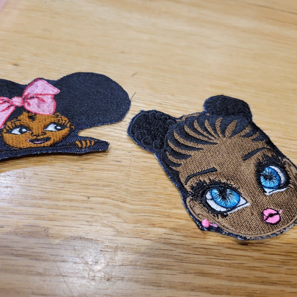 Afro Puff Girl Patch - Etsy
