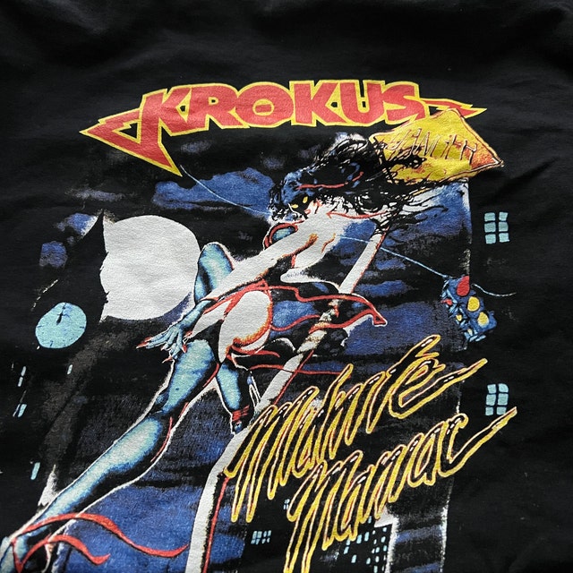 KROKUS VINTAGE バンドT Vintage Krokus Concert T Shirt 1984-85 The Blitz Tour Unisex Extra