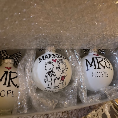 Wedding Gift Gift for Couple Married Ornament Mr&mrs - Etsy
