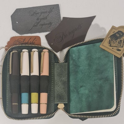 Kaweco Leather Pen Case - 3-Slot Pouch For Sport Pens, Classic Design 15x5x5 Cm (Black)