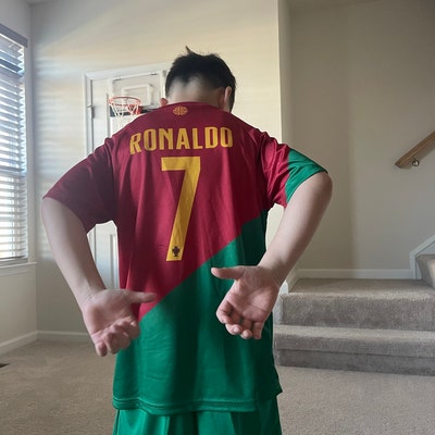 Portugal 2022 Ronaldo Kids Soccer Uniform Jersey Shors Socks for Boys