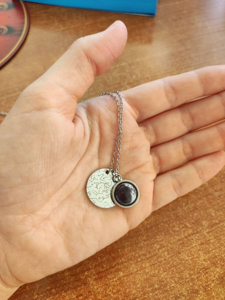 Personalized Moon Phase And Star Map By Date Necklace, Mother&#39;s Day Gift For Mom, Birthday Gift For Daughter, Custom Birth Moon Jewelry, A
