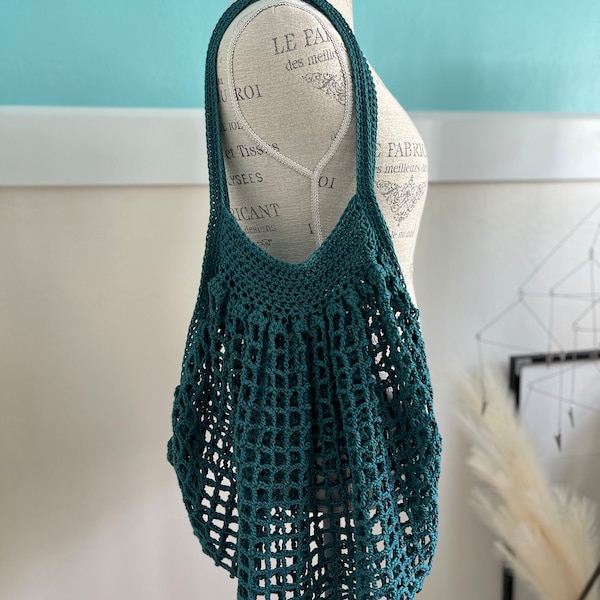 Crochet Pattern // Net Bag Market Tote Grocery Mesh String // French ...