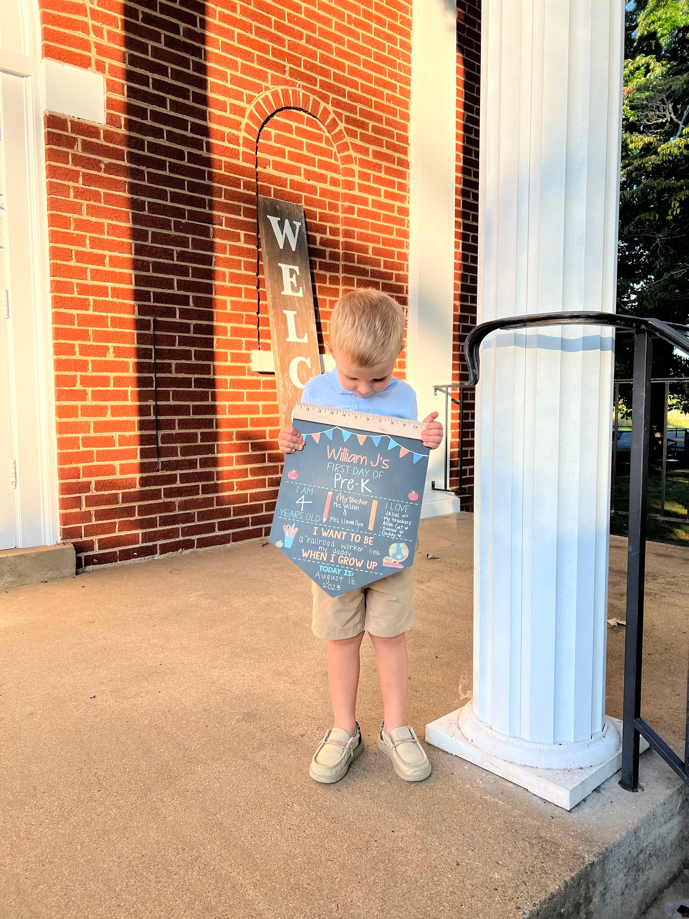 First Day of School Sign, Back to School Chalkboard, Reusable 1st Day Board, Last Day, Kindergarten, First Grade, Preschool, Ruler, BloomOwl