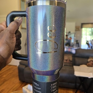 Authentic Stanley Midnight Glitz, Personalized Stanley, Customized Stanley 40oz Quencher