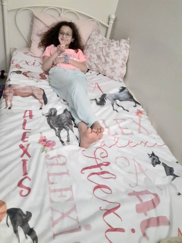 Personalized Horse Baby Blanket - Horse Sherpa Throw Blanket -  Personalized Baby Girl Blanket - Floral Horse Personalized Baby Blanket