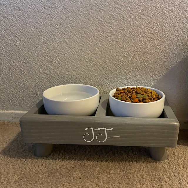 XS Pet Bowl Stand Small Bowls for Cats Yorkie Dog Bowls Cute Girl Puppy Dog  Bowl Feeder Elevated Pet Bowl Stand for Small Dogs 