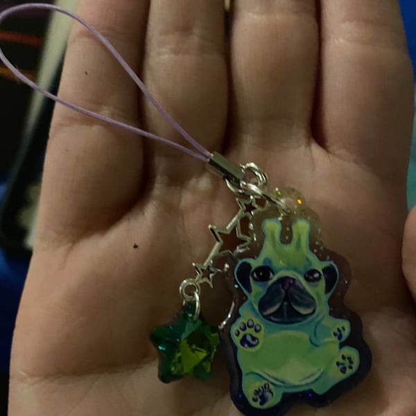 Geeble Jotchua Alienposting Glitter Acrylic Phone Charm - Etsy
