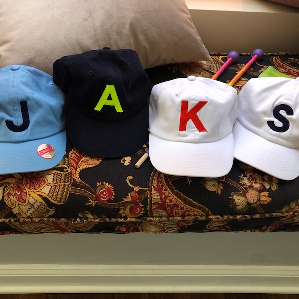 TODDLER Initial Monogram Baseball Cap - Custom Color Hat and Embroidery ...