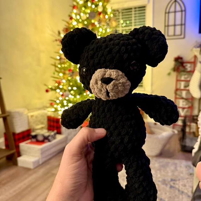 クリスマスツリー フーディー フードあみぐるみ 黒くまさん かぎ針編みのフード付きクマのぬいぐるみパターン - Etsy 日本