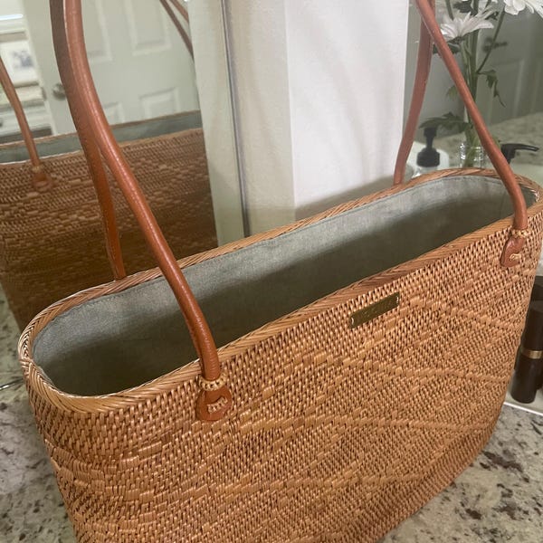 Woven Straw Backpack