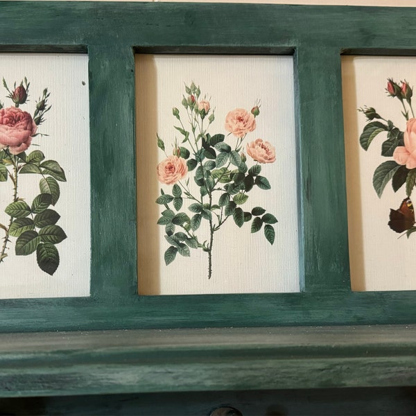 Vintage Pink Roses Wall Art Prints - Set of 6 - Botanical Prints ...