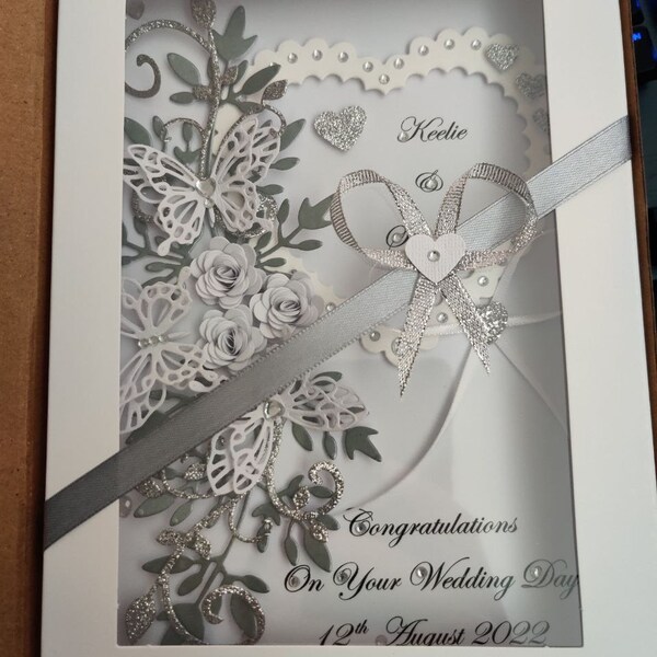 Handmade Personalised 3D Wedding Card / Anniversary Card With GIFT BOX ...