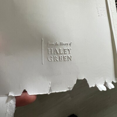 Minimal Personalized Book Embosser Stamp From the Library of Ex Libris ...