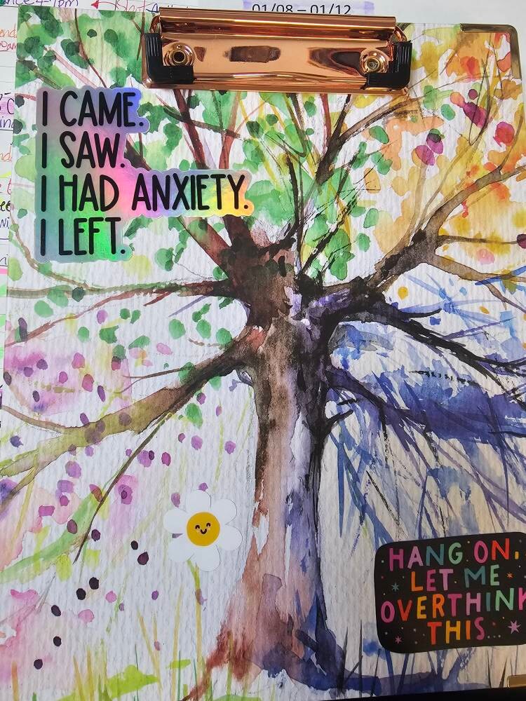 i came i saw i had anxiety i left sticker, funny introvert sticker, funny sticker, laptop decal, anxiety tumbler sticker, anxiety sticker