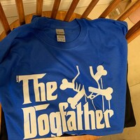 Men's Custom 'Dogfather' T-Shirt With US Flag & Beagle Design - Cotton Crew Neck