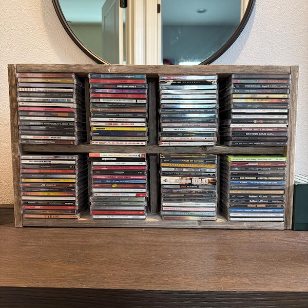 Musical Cubbies Music CD Storage Holder Cubby Shelves Fit Cds - Reclaimed Wood Decor ...