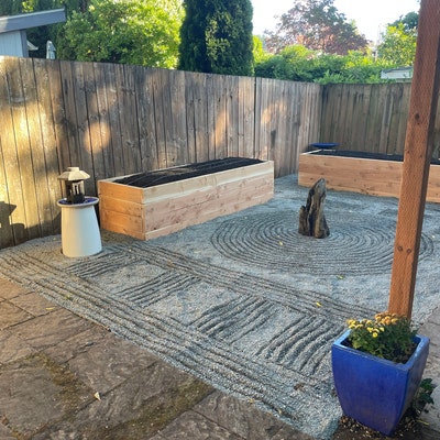 Full Size 36 3 Tine Saw Tooth stained Zen Garden Rake Authentic Art of ...