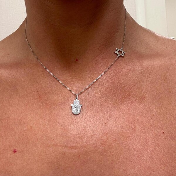 Sterling Silver Cat Necklace| 925 Zircon Charm Pendant main image 1