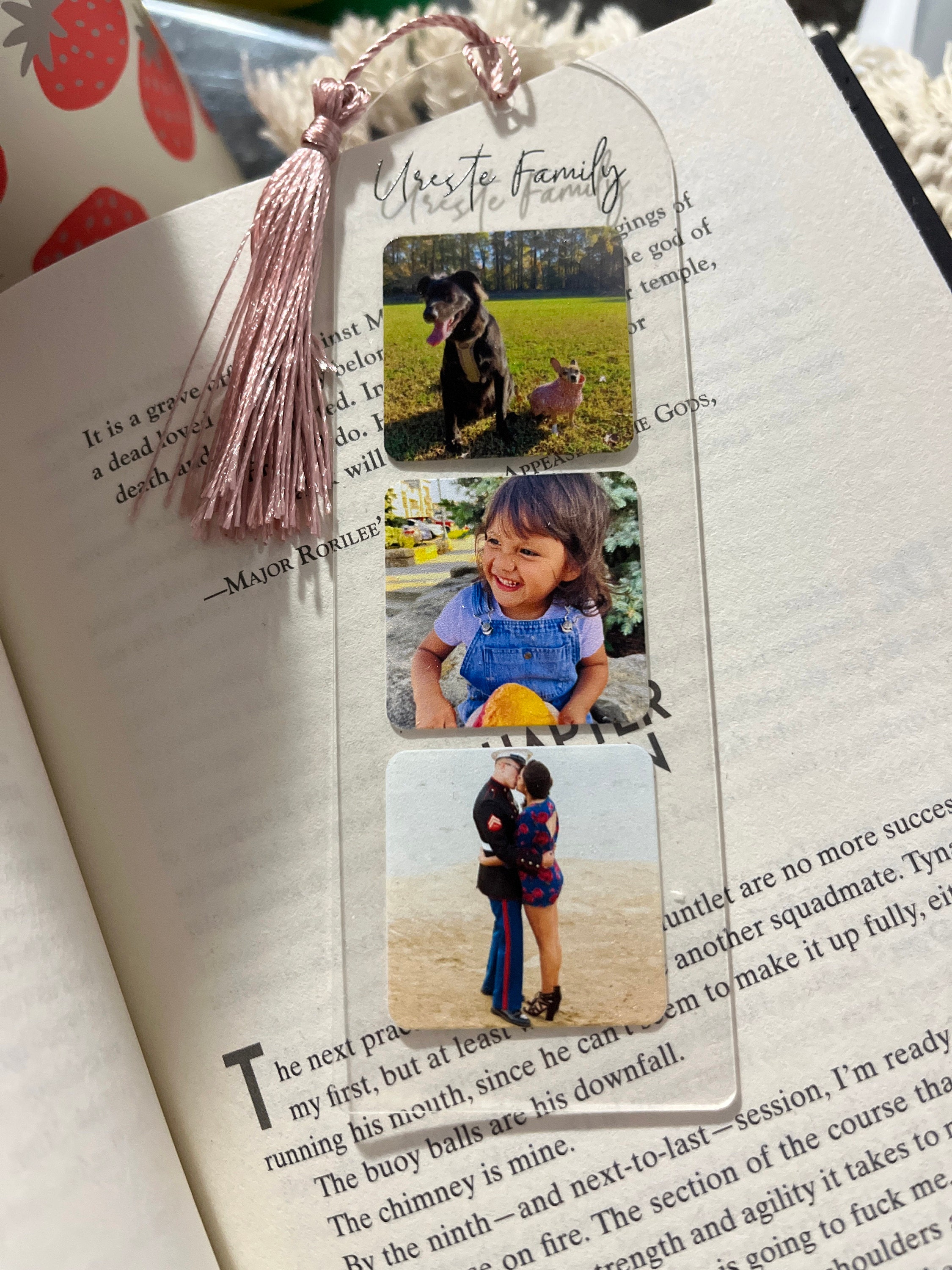 Custom Photo Acrylic Bookmark, Fathers Day Gift, Personalized Bookmark with Picture, Booklover Gifts, Gifts for Mom Gift for Her
